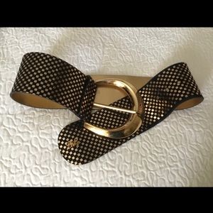 Dolce & Gabbana Black and Gold Checkered Belt